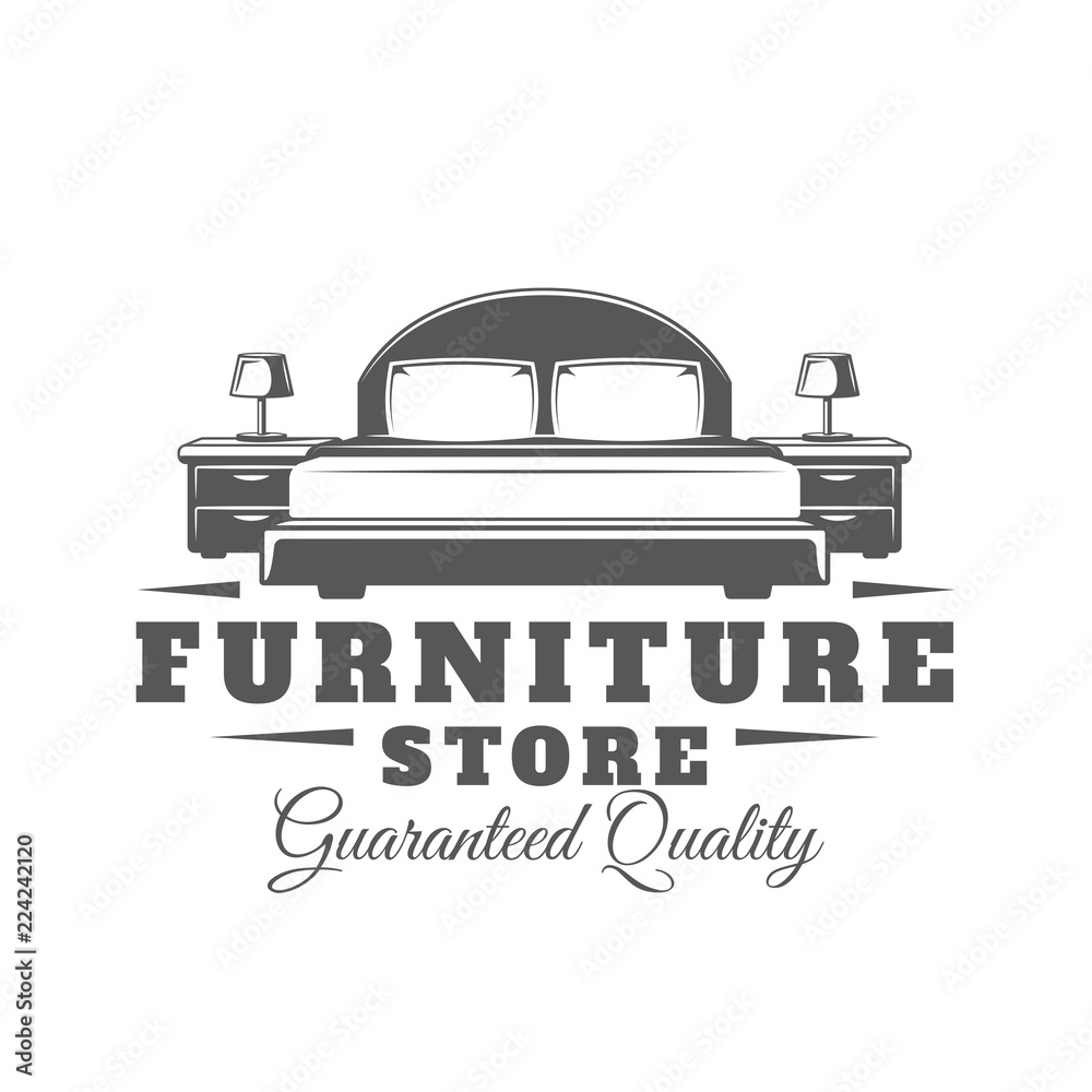 Furniture label isolated on white background