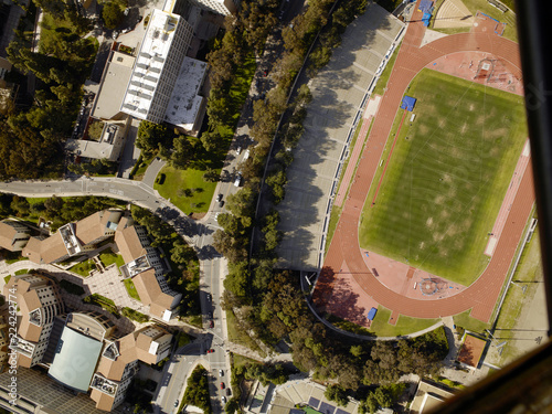 Aerial view college campus photo