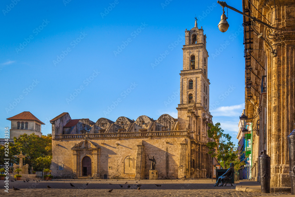 The basilica and the monastery of San Francisco de Asis (or Saint Francis of Assisi) in San Francisco square, Old Havana, Cuba