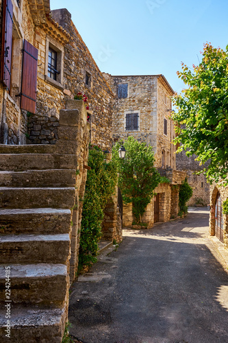 Streets Of Aigueze Old Medieval Village In Occitanie Region Fran © Philippe