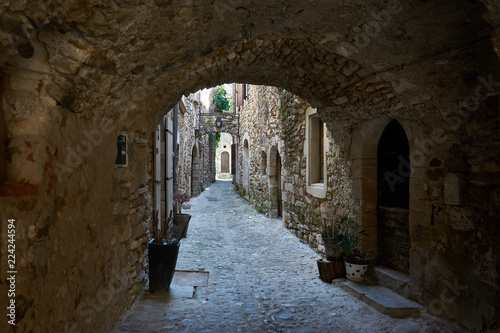Stone Walls Corridor Inside City of Aygueze France © Philippe