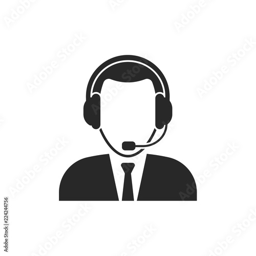 Call center. Operator icon. Vector. 