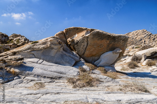 Famous Kolimbitres beach and big stones in Paros, Greece.