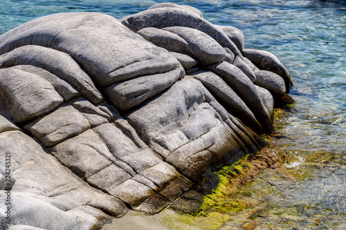 Famous Kolimbitres beach and big stones in Paros, Greece. photo