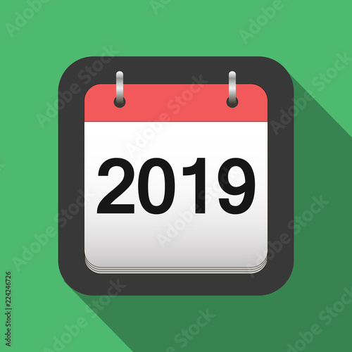 2019 calendar flat icon, 20...