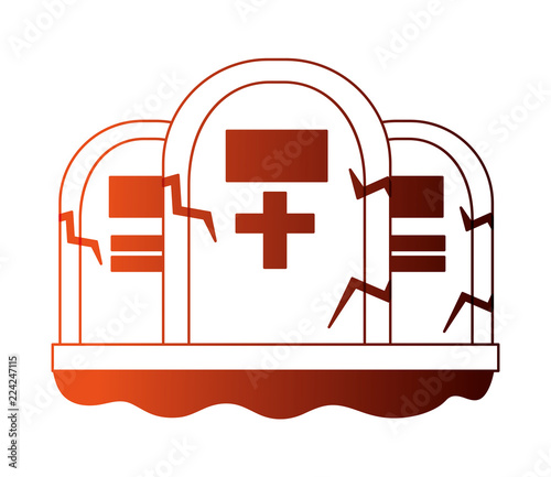 halloween tombs isolated icon