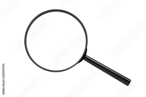 Magnifying glass isolated on white background with clipping path