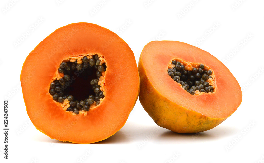papaya on white background papaya on white background