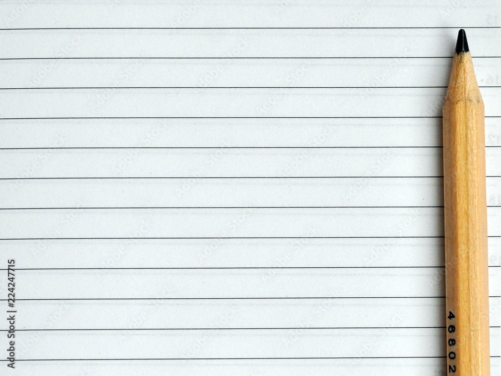 Naklejka premium Сlean sheet with lines with a pencil