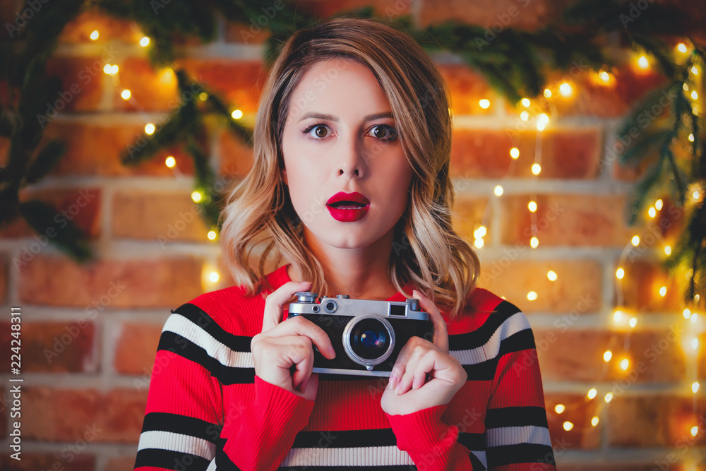 Christmas lights background Stock Photo 