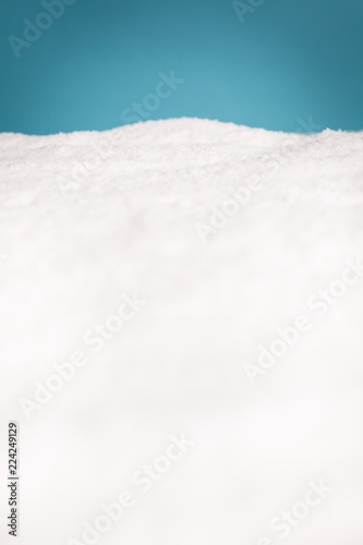 Christmas Snow with Teal Blue Background - Room for Text