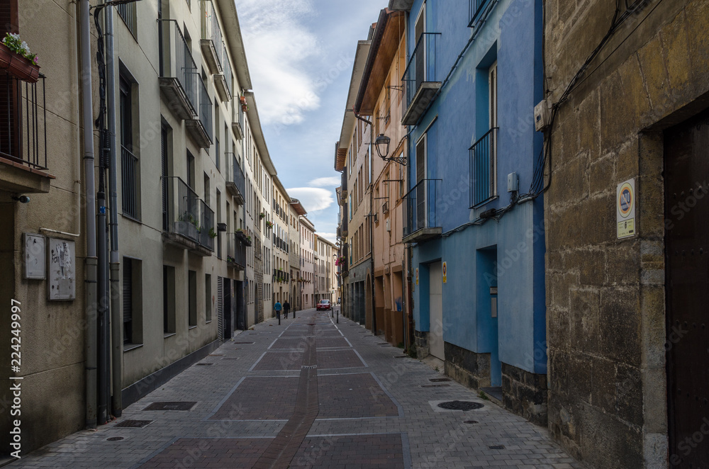 Villava, España, 21/09/2018 : View of the streets of Villava