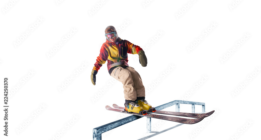 Naklejka premium Skiing isolated