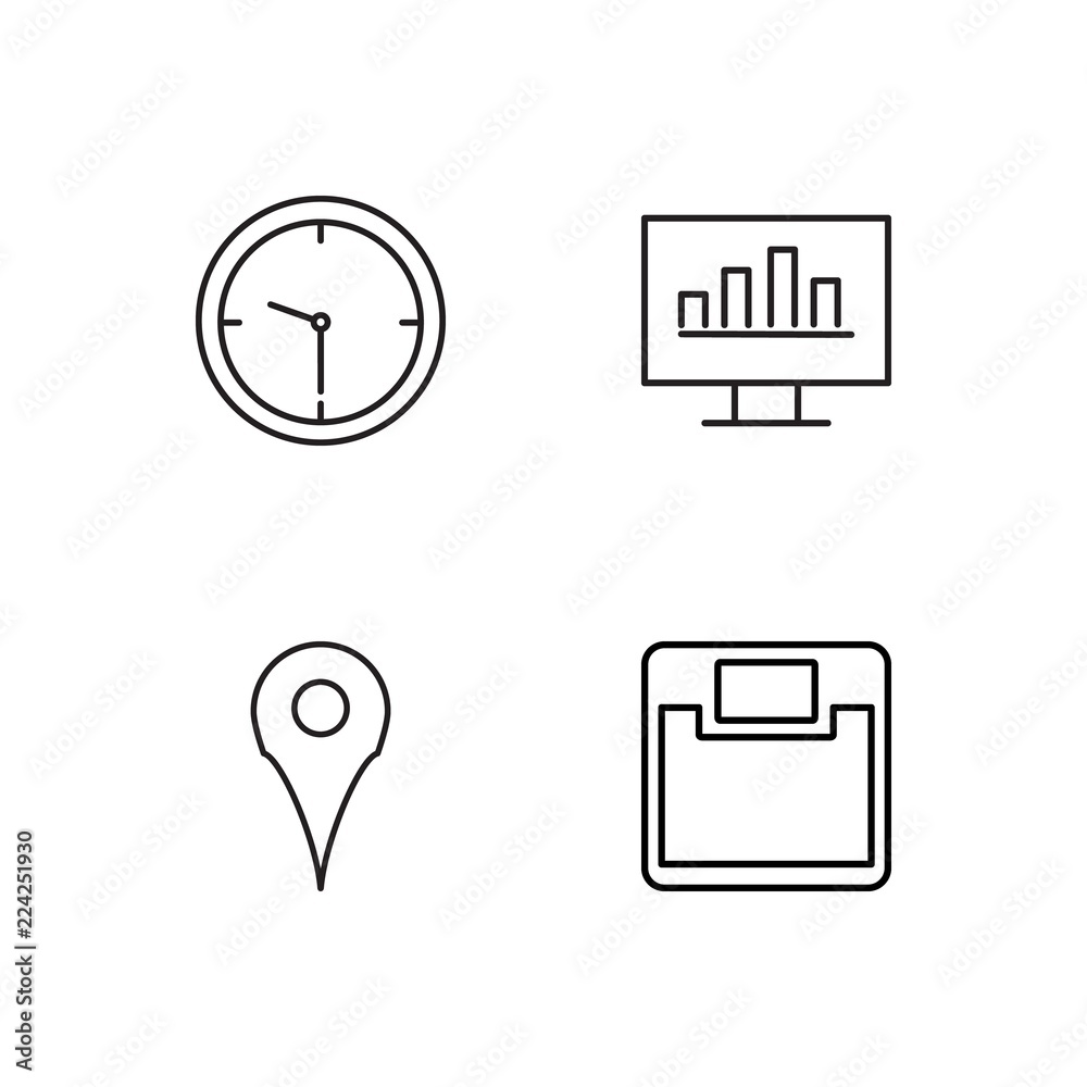 business simple outlined icons set business simple outlined icons set