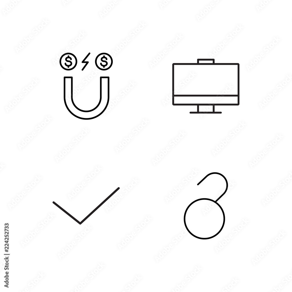 business simple outlined icons set business simple outlined icons set