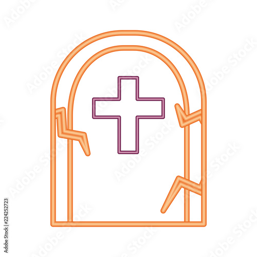 halloween tomb isolated icon