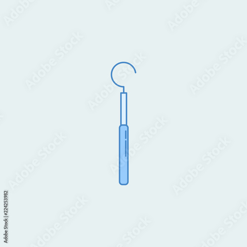 dental probe 2 colored line icon. Simple colored element illustration. Outline symbol design from dental set