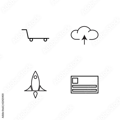 business simple outlined icons set