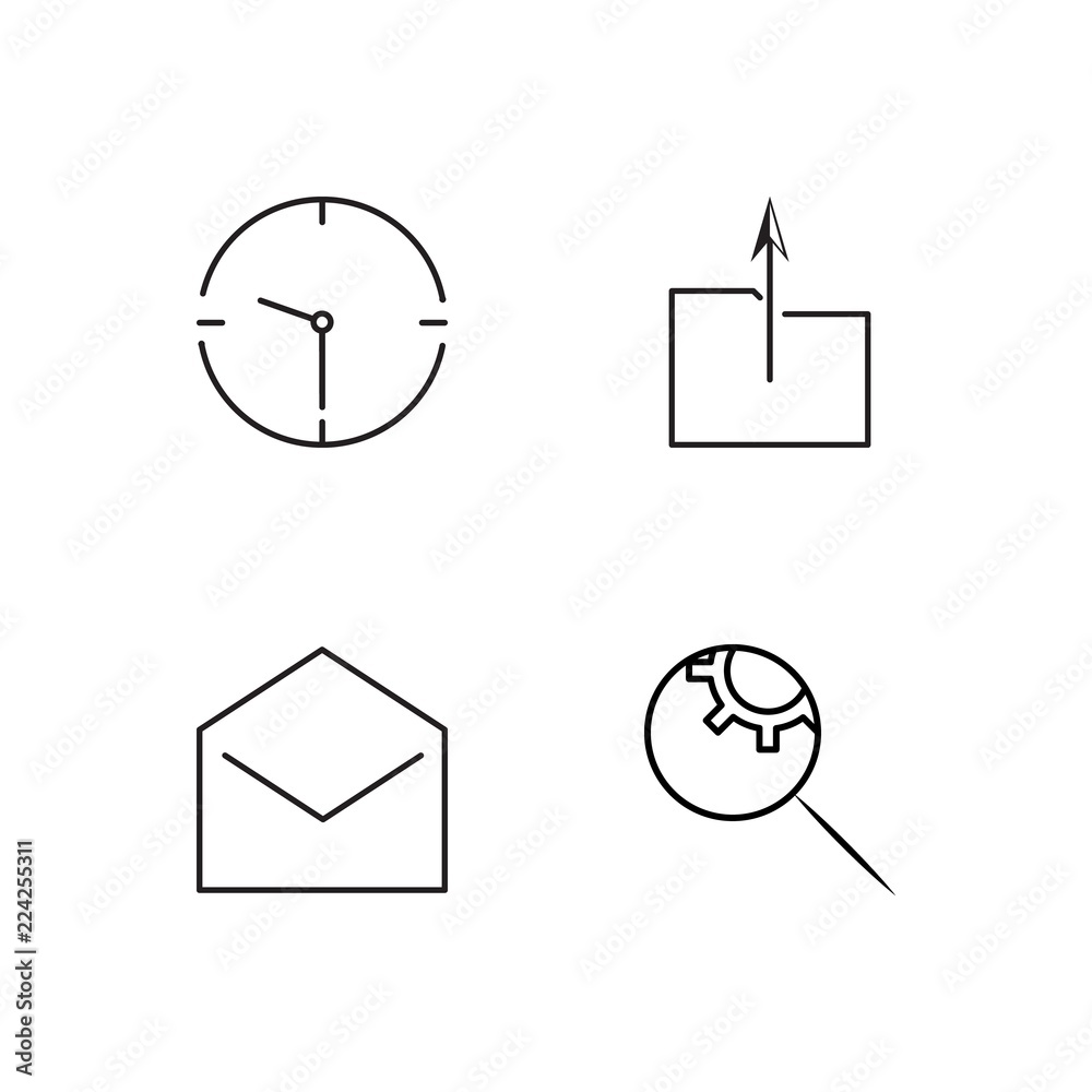 business simple outlined icons set business simple outlined icons set