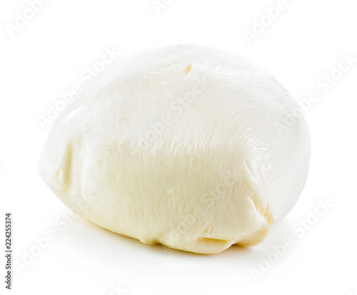 Mozzarella cheese on white background