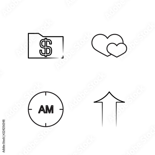 business simple outlined icons set