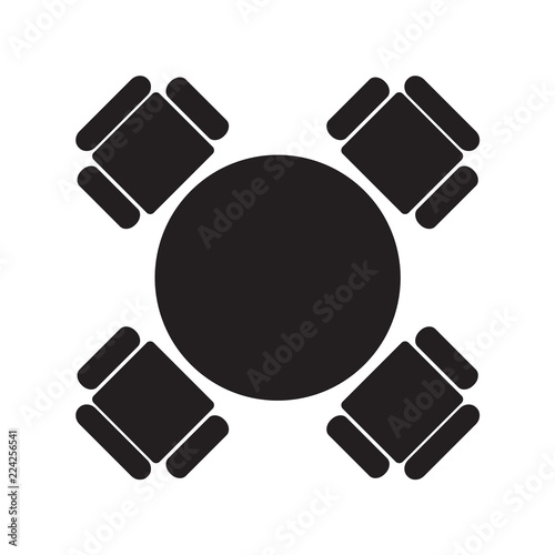 round table and chairs icon- vector illustration