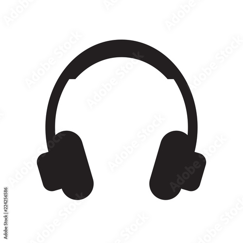 black headphones icon- vector illustration