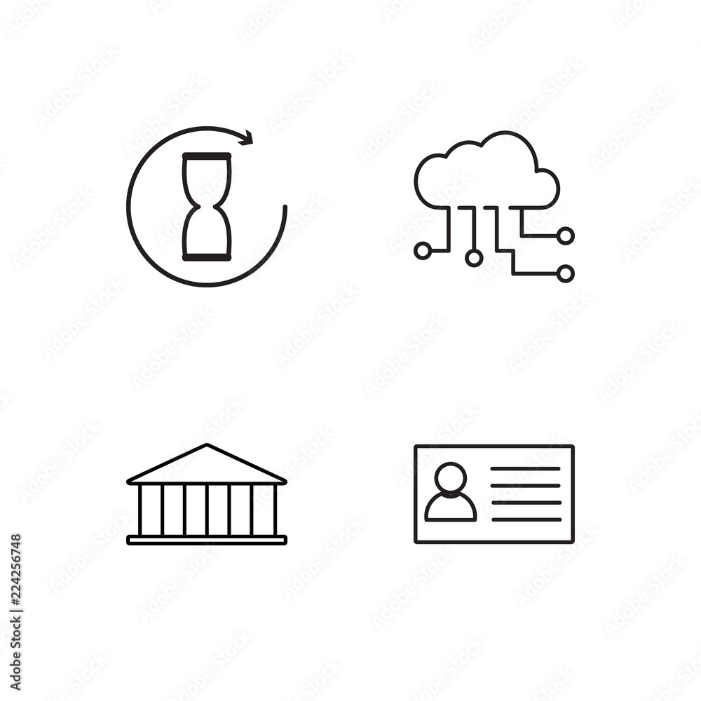 business simple outlined icons set business simple outlined icons set