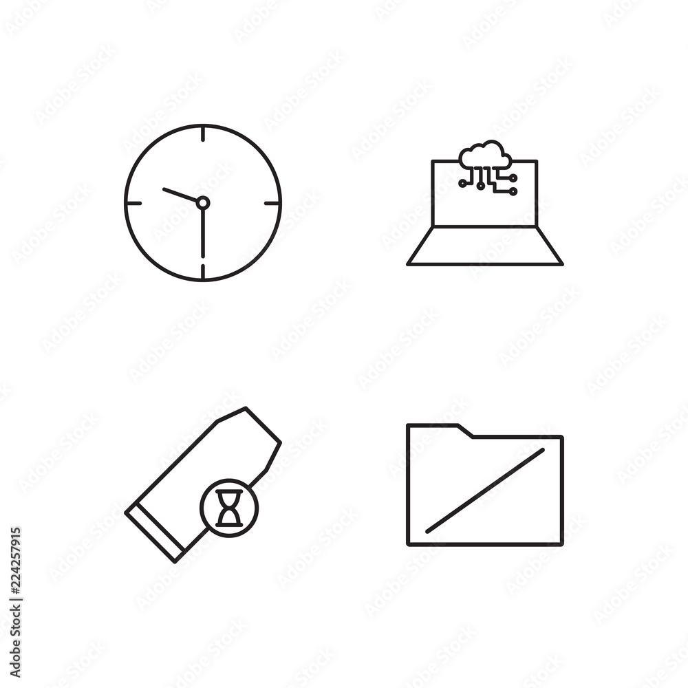 business simple outlined icons set