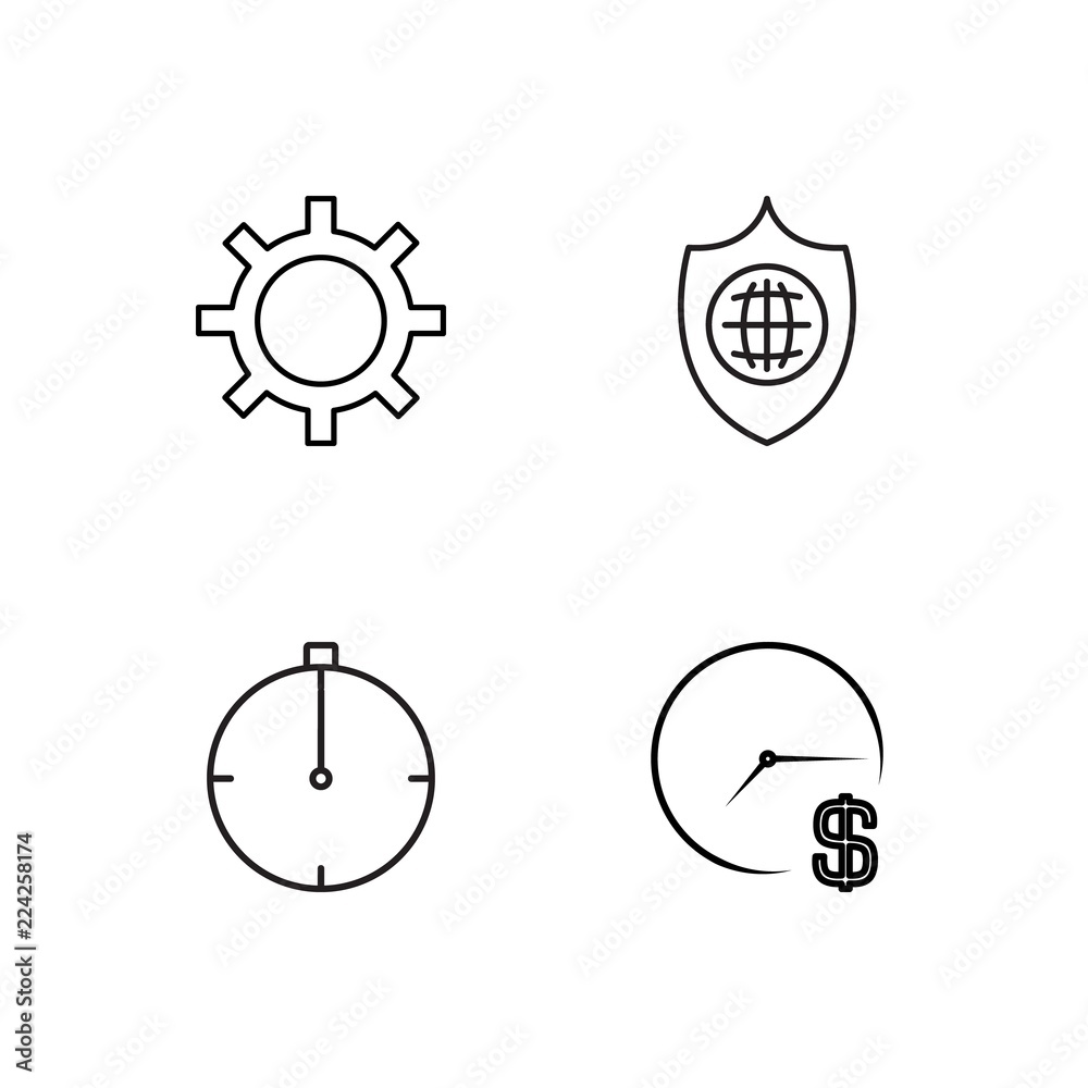 business simple outlined icons set business simple outlined icons set