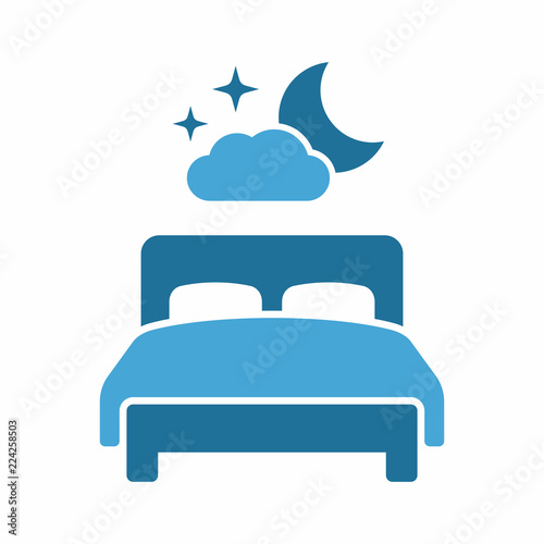 Bed, bedtime vector icon