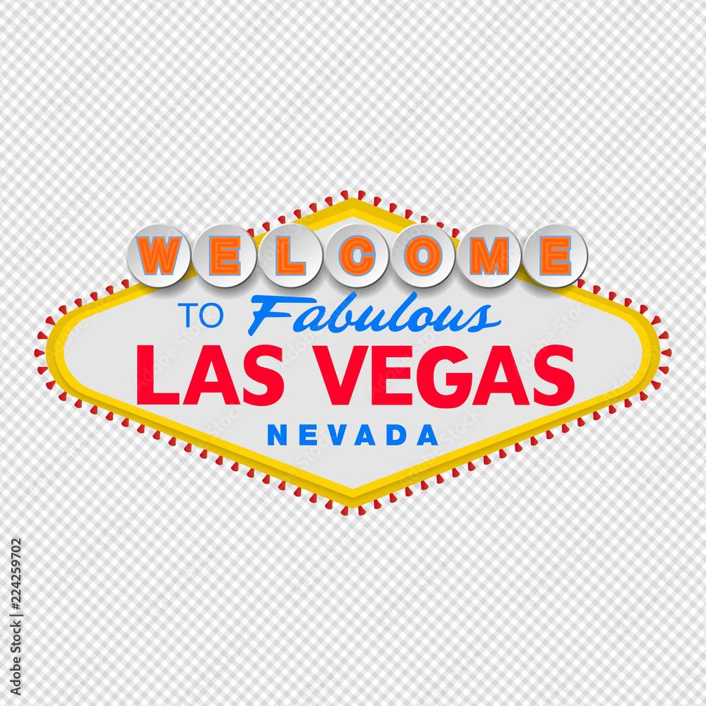 Classic retro Welcome to Las Vegas sign. Simple modern flat vector ...