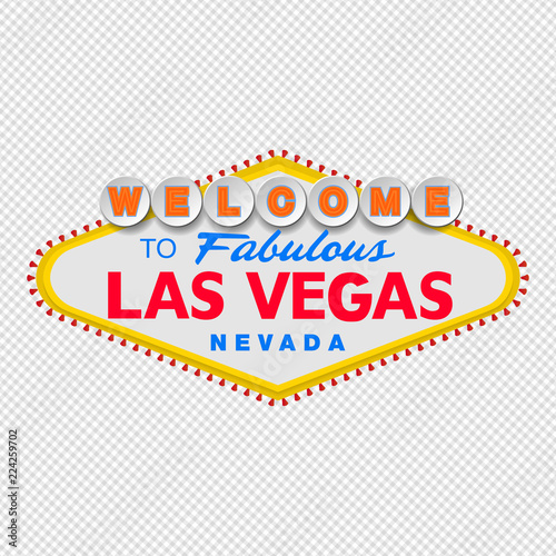 Classic retro Welcome to Las Vegas sign. Simple modern flat vector style illustration.