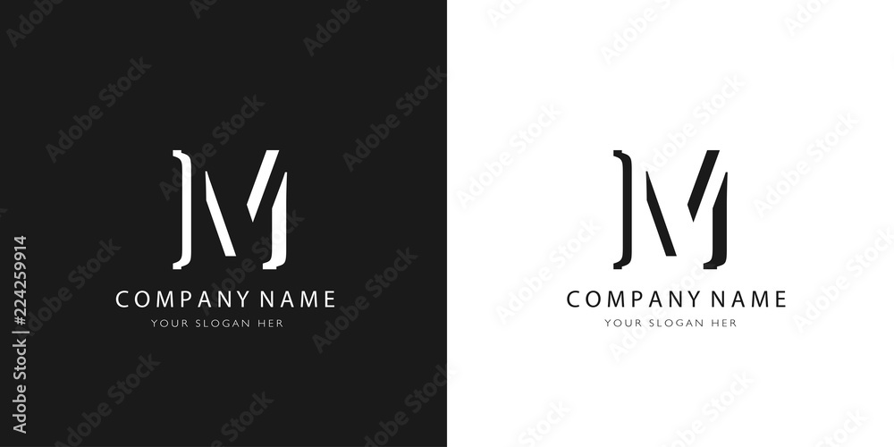 M logo letter modern design	