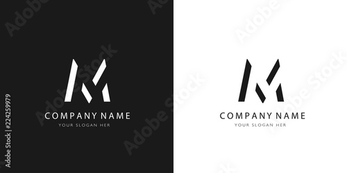 M logo letter modern design	
