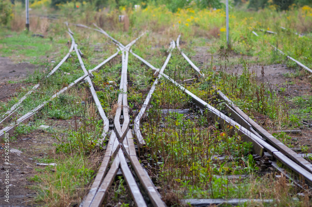The separation of old railway line. Part of the railway crossover called the 