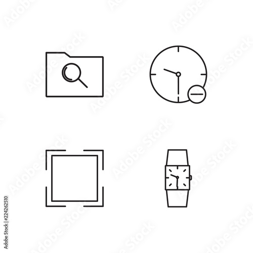 business simple outlined icons set