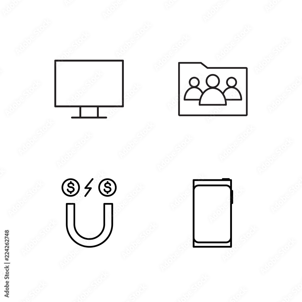 business simple outlined icons set business simple outlined icons set