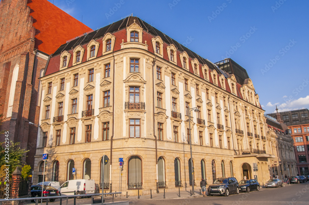 Wroclaw, Poland, the Five-star Hotel Monopol Wroclaw in Art Nouveau/Neo-Baroque style from 1892.