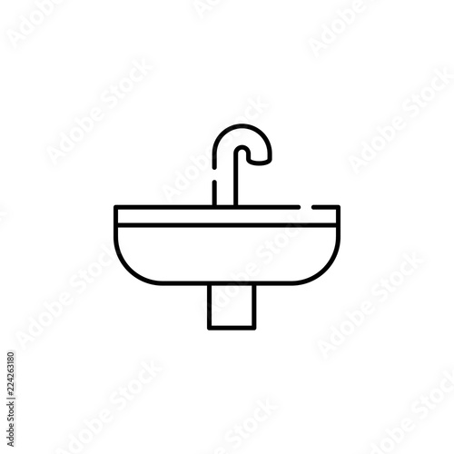 sink icon. Element of construction for mobile concept and web apps illustration. Thin line icon for website design and development, app development