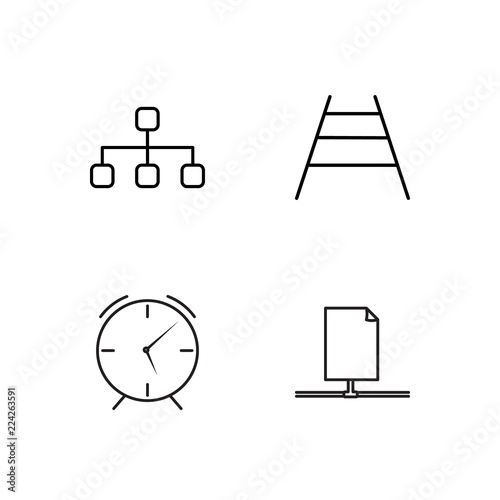 business simple outlined icons set