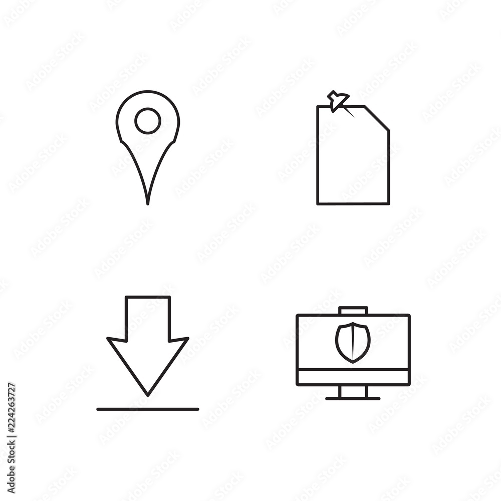 business simple outlined icons set business simple outlined icons set
