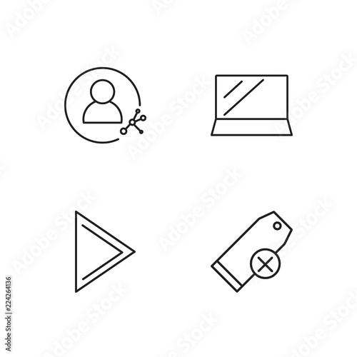 business simple outlined icons set