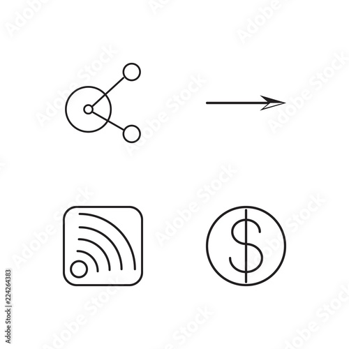 business simple outlined icons set