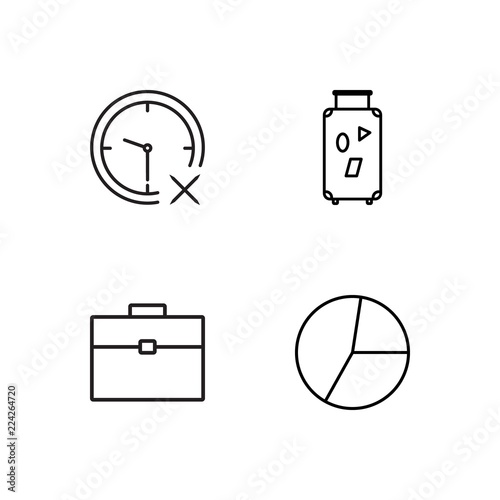 business simple outlined icons set