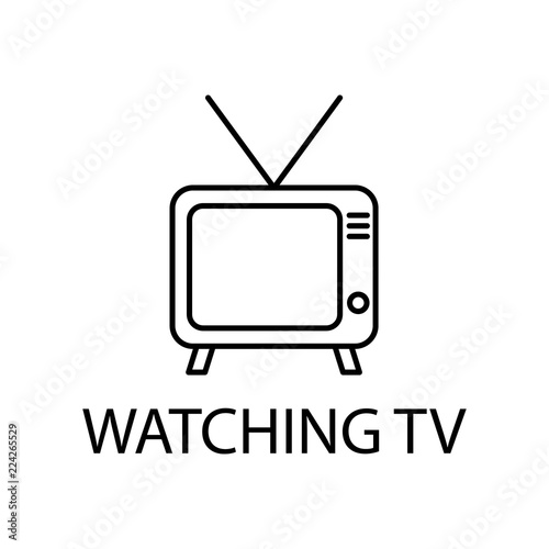 relaxation in watching tv icon. Element of recreation icon for mobile concept and web apps. Thin line relaxation in watching tv icon can be used for web and mobile