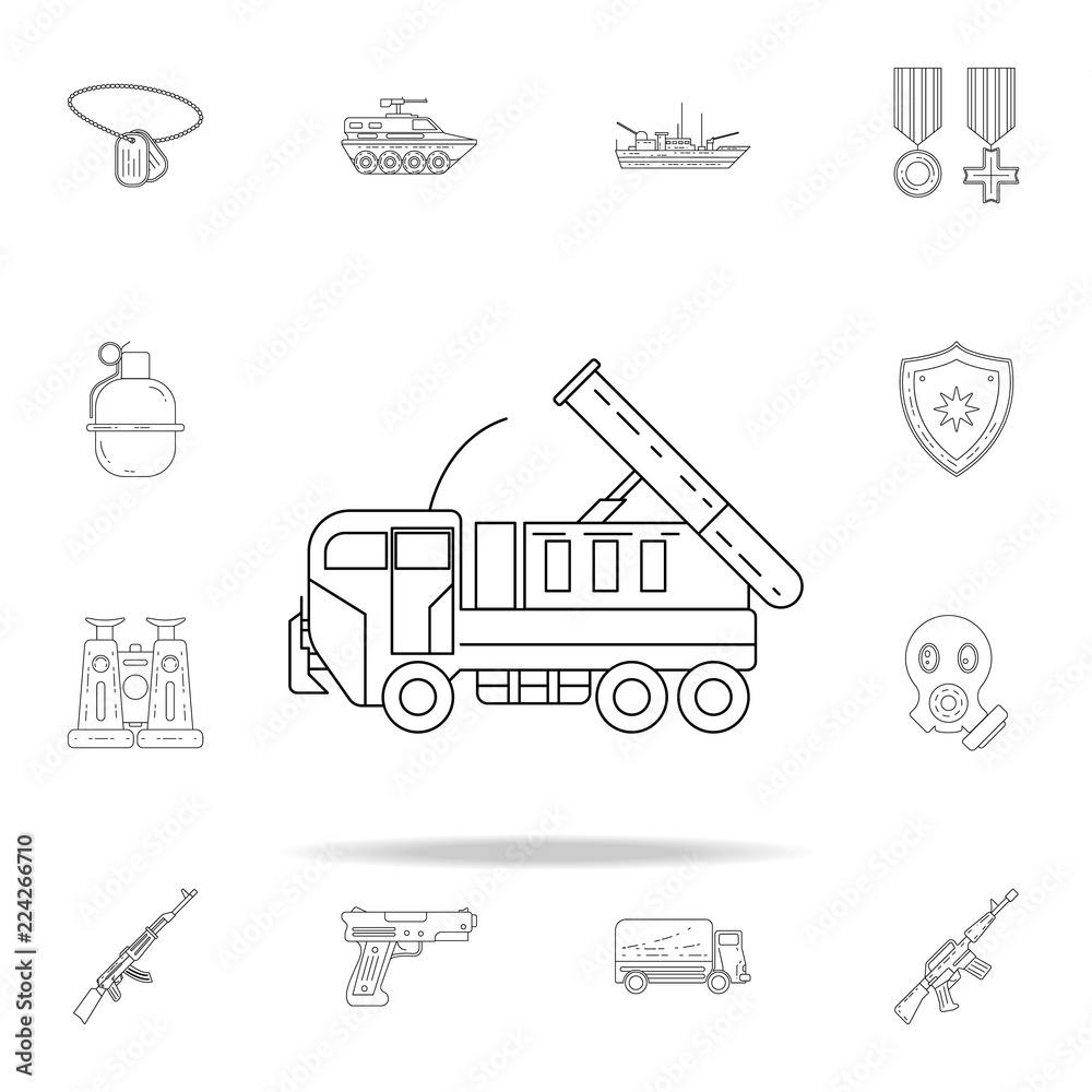 Fototapeta premium cargo rocket launcher icon. Army icons universal set for web and mobile