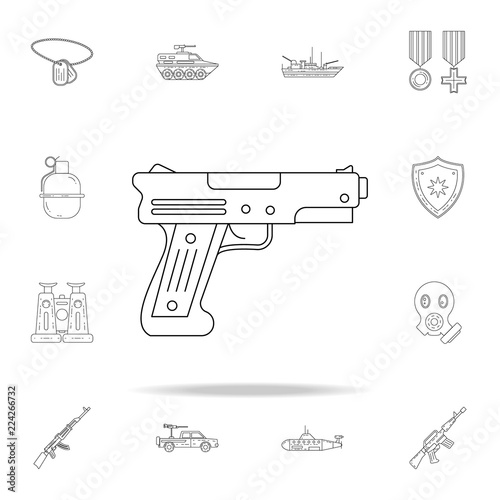 pistol icon. Army icons universal set for web and mobile