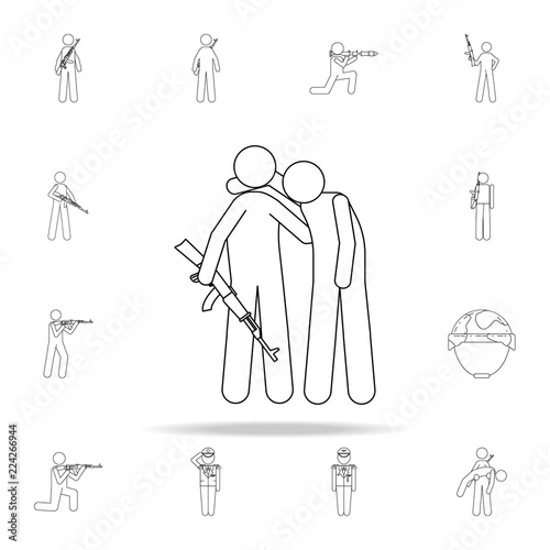 military helps a wounded man icon. Army icons universal set for web and mobile