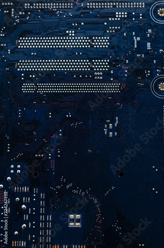 Macro shot of a dirty circuit board photo